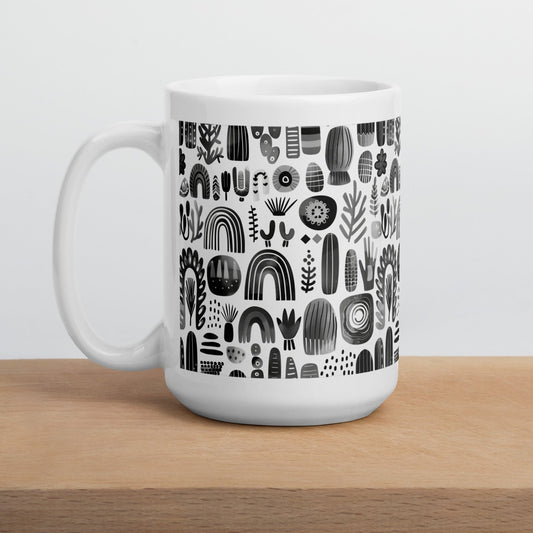 Retro Black & White Mug